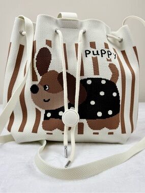 D Kelly Puppy Bucket Bag Shoulder Tote Travel School Everyday Casual